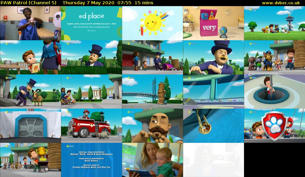 PAW Patrol (Channel 5) Thursday 7 May 2020 07:55 - 08:10