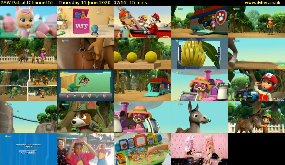 PAW Patrol (Channel 5) Thursday 11 June 2020 07:55 - 08:10