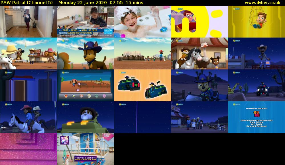 PAW Patrol (Channel 5) Monday 22 June 2020 07:55 - 08:10