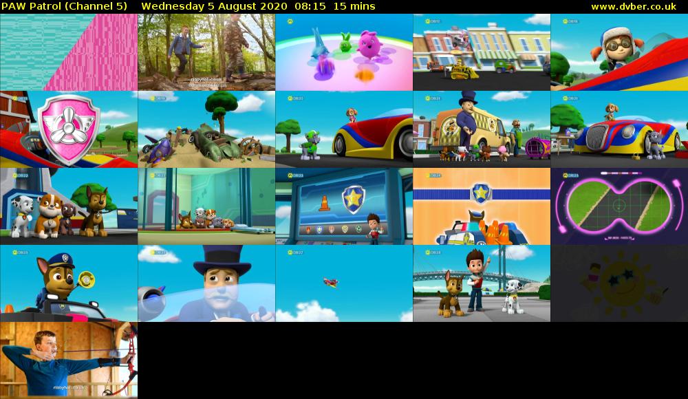 PAW Patrol (Channel 5) Wednesday 5 August 2020 08:15 - 08:30