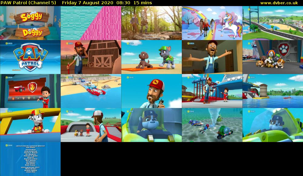 PAW Patrol (Channel 5) Friday 7 August 2020 08:30 - 08:45