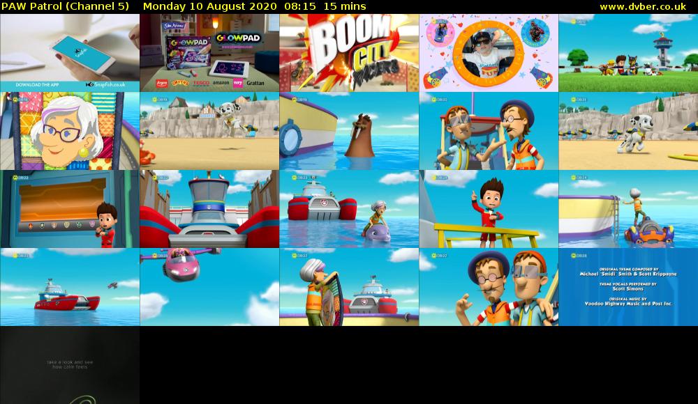 PAW Patrol (Channel 5) Monday 10 August 2020 08:15 - 08:30
