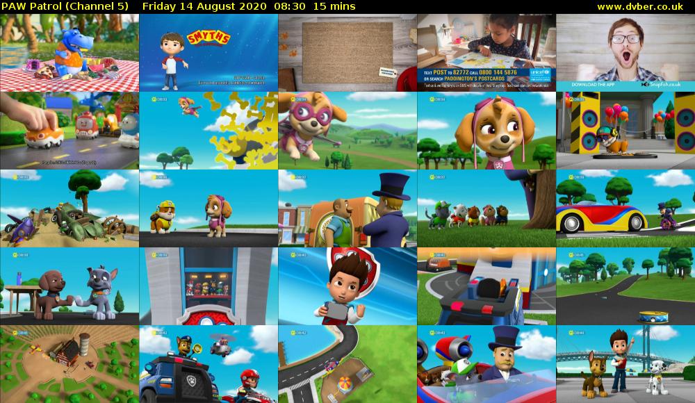 PAW Patrol (Channel 5) Friday 14 August 2020 08:30 - 08:45