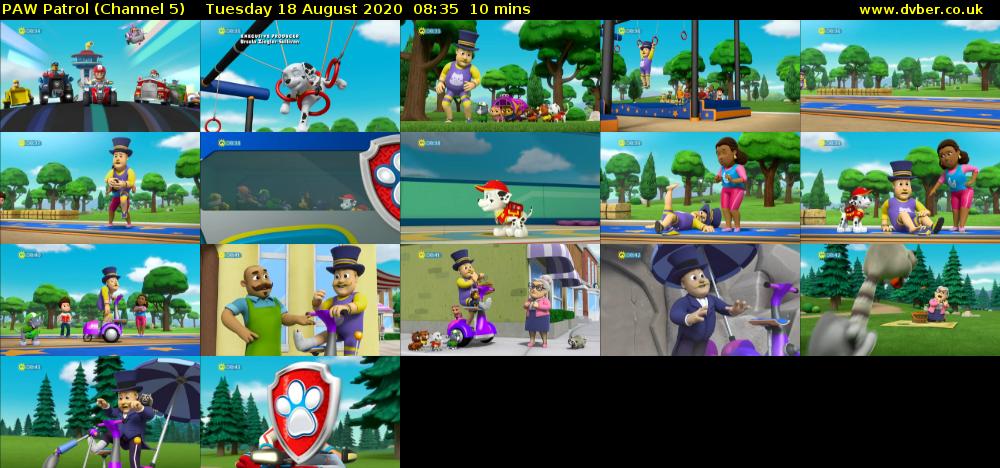 PAW Patrol (Channel 5) Tuesday 18 August 2020 08:35 - 08:45