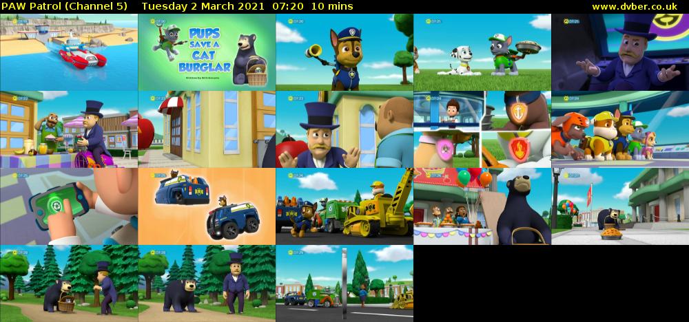 PAW Patrol (Channel 5) Tuesday 2 March 2021 07:20 - 07:30