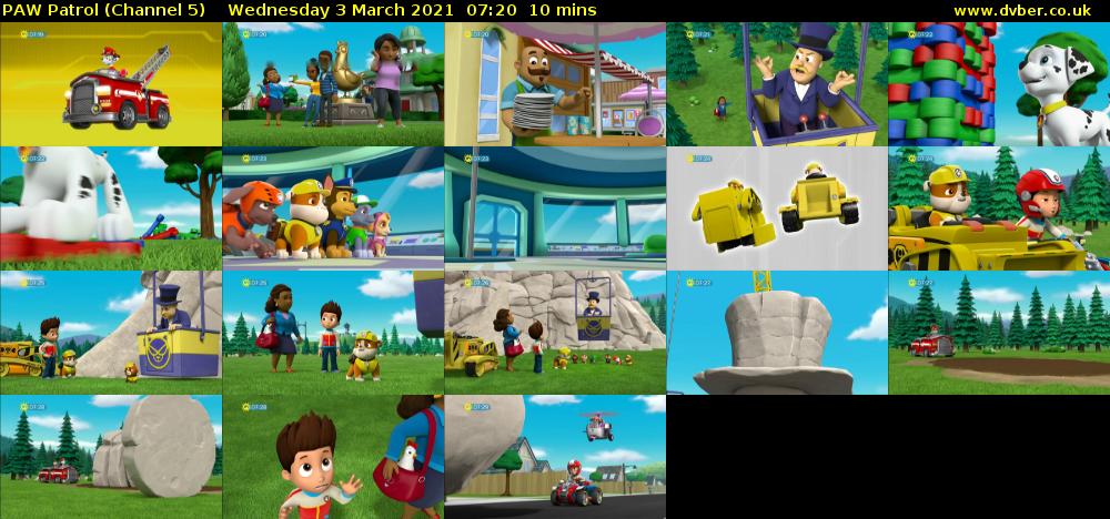 PAW Patrol (Channel 5) Wednesday 3 March 2021 07:20 - 07:30