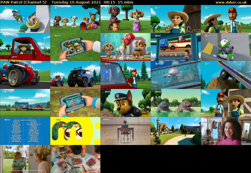 PAW Patrol (Channel 5) Tuesday 10 August 2021 08:15 - 08:30