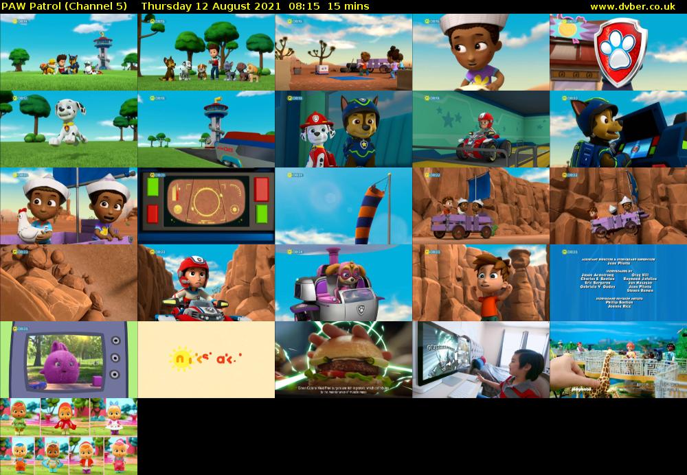 PAW Patrol (Channel 5) Thursday 12 August 2021 08:15 - 08:30