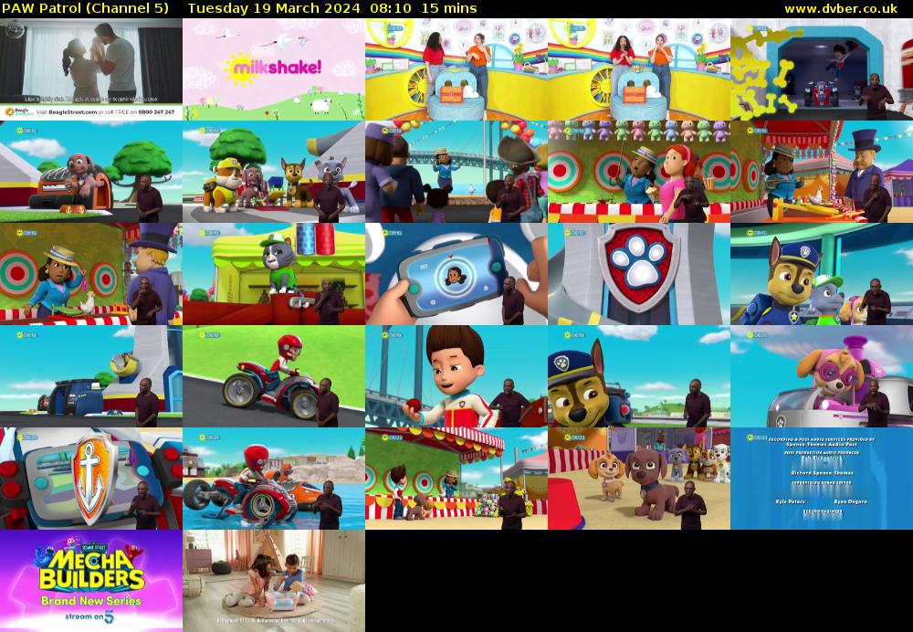 PAW Patrol (Channel 5) Tuesday 19 March 2024 08:10 - 08:25