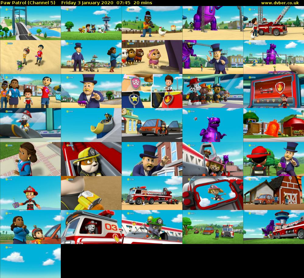 Paw Patrol (Channel 5) Friday 3 January 2020 07:45 - 08:05