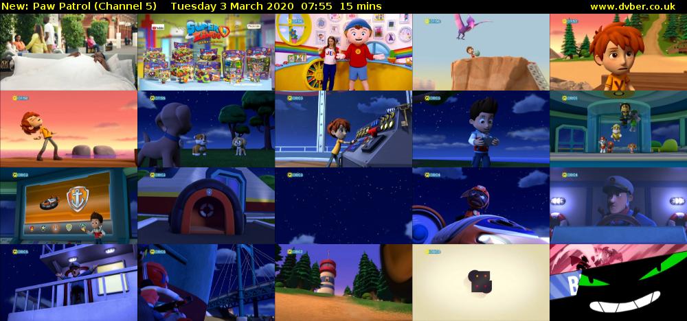 Paw Patrol (Channel 5) Tuesday 3 March 2020 07:55 - 08:10