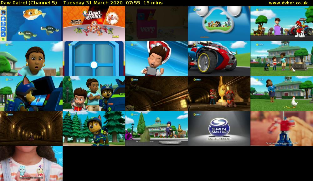 Paw Patrol (Channel 5) Tuesday 31 March 2020 07:55 - 08:10