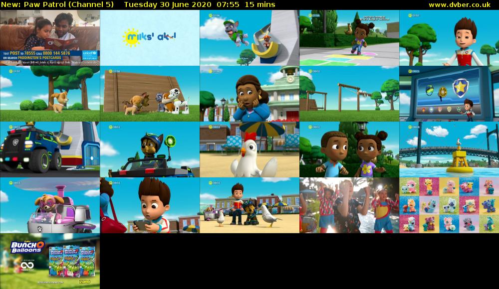 Paw Patrol (Channel 5) Tuesday 30 June 2020 07:55 - 08:10