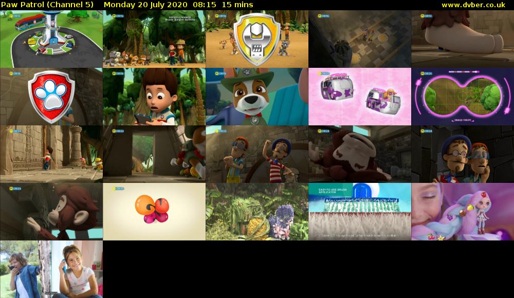 Paw Patrol (Channel 5) Monday 20 July 2020 08:15 - 08:30