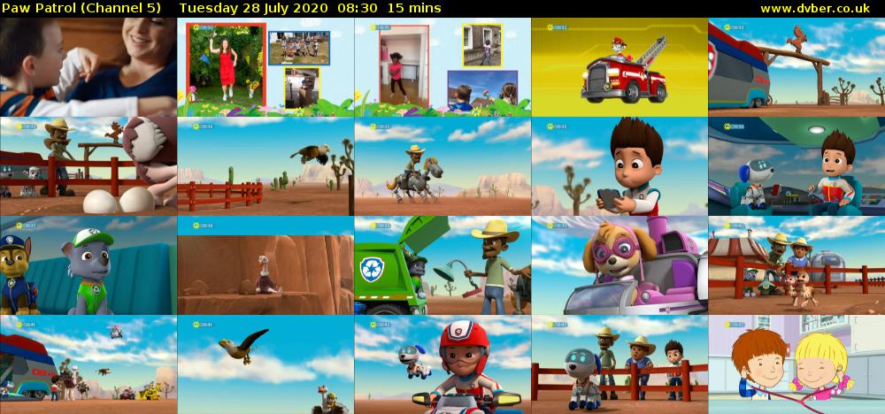 Paw Patrol (Channel 5) Tuesday 28 July 2020 08:30 - 08:45