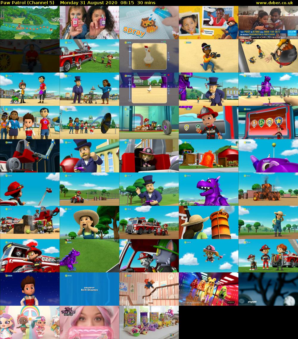 Paw Patrol (Channel 5) Monday 31 August 2020 08:15 - 08:45
