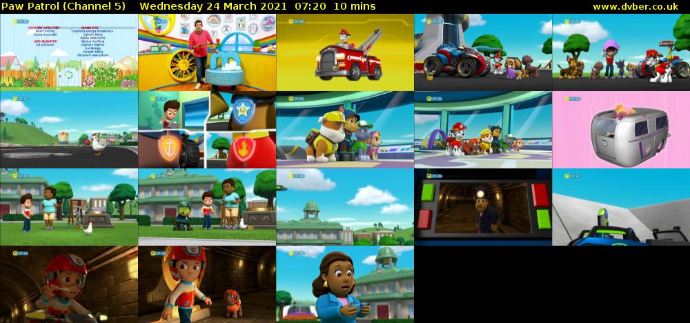Paw Patrol (Channel 5) Wednesday 24 March 2021 07:20 - 07:30