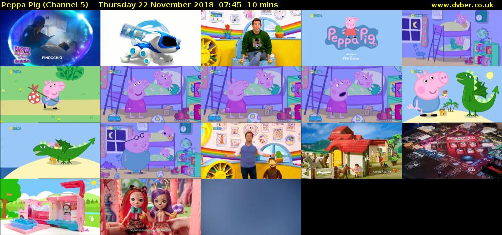 Peppa Pig (Channel 5) Thursday 22 November 2018 07:45 - 07:55