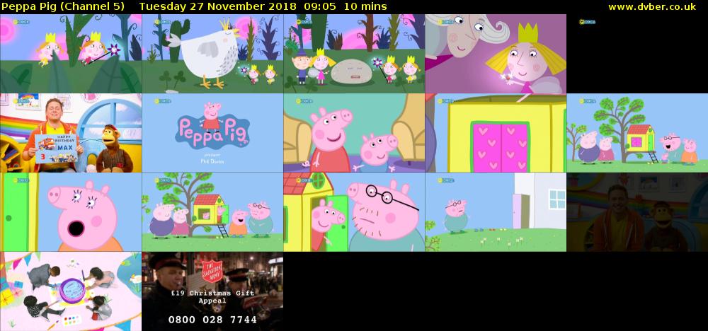 Peppa Pig (Channel 5) Tuesday 27 November 2018 09:05 - 09:15