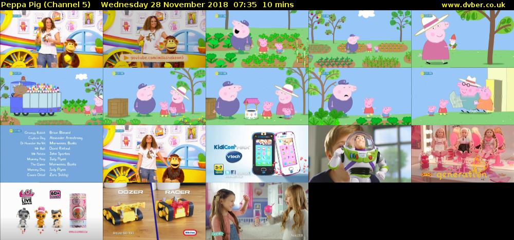 Peppa Pig (Channel 5) Wednesday 28 November 2018 07:35 - 07:45
