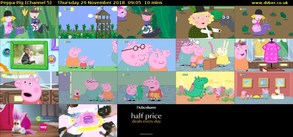 Peppa Pig (Channel 5) Thursday 29 November 2018 09:05 - 09:15