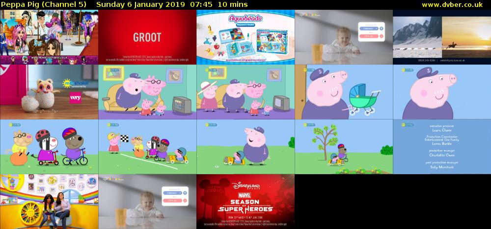 Peppa Pig (Channel 5) Sunday 6 January 2019 07:45 - 07:55