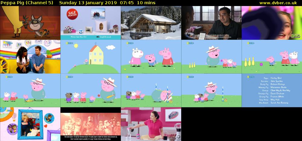 Peppa Pig (Channel 5) Sunday 13 January 2019 07:45 - 07:55