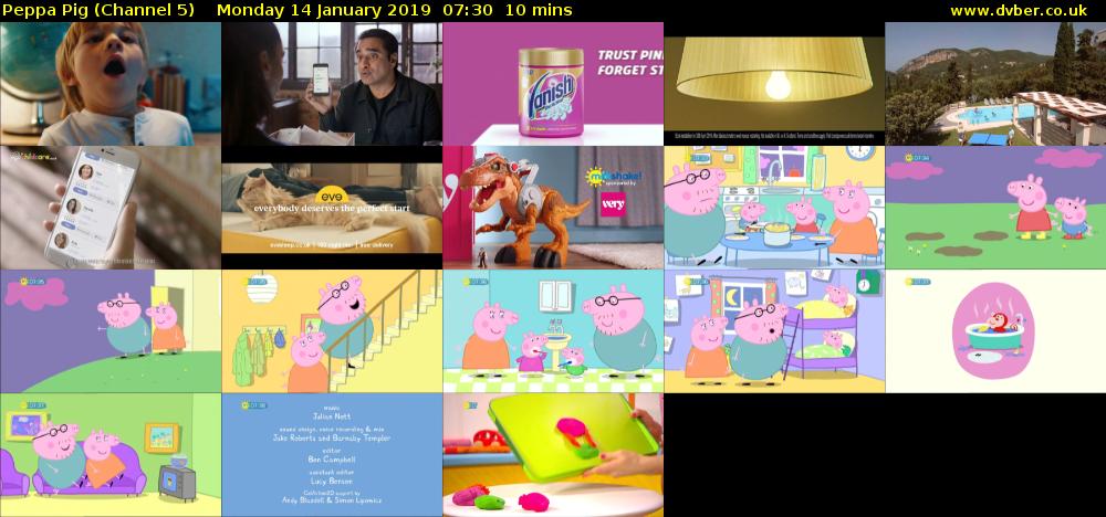 Peppa Pig (Channel 5) Monday 14 January 2019 07:30 - 07:40