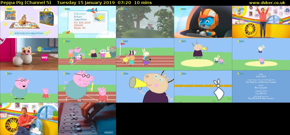 Peppa Pig (Channel 5) Tuesday 15 January 2019 07:20 - 07:30