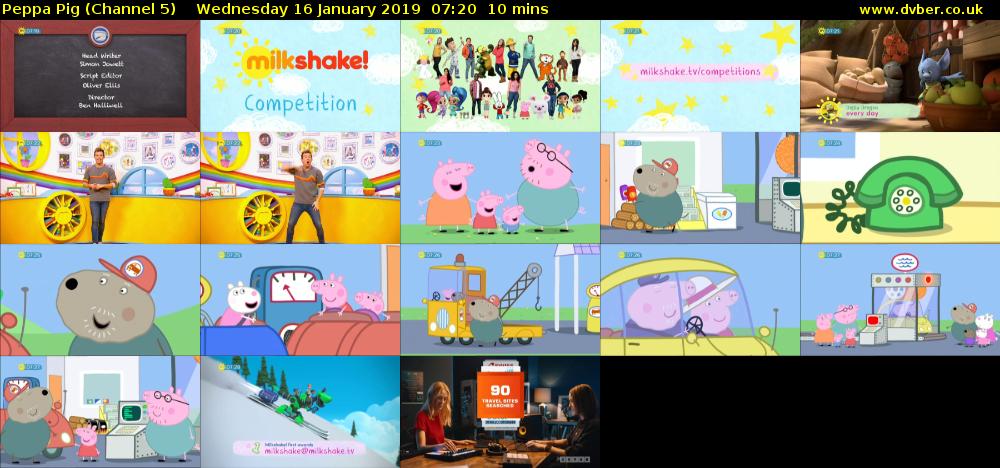 Peppa Pig (Channel 5) Wednesday 16 January 2019 07:20 - 07:30