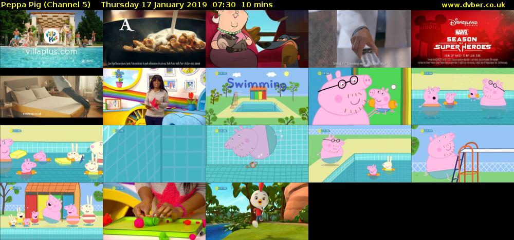 Peppa Pig (Channel 5) Thursday 17 January 2019 07:30 - 07:40