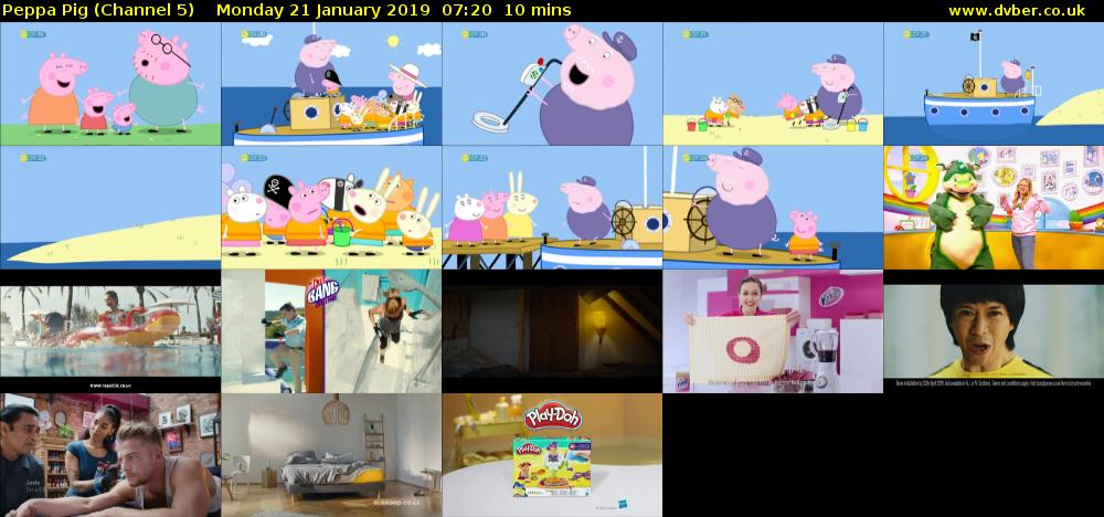 Peppa Pig (Channel 5) Monday 21 January 2019 07:20 - 07:30