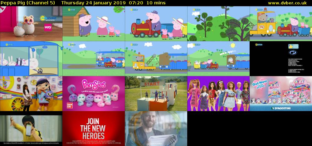 Peppa Pig (Channel 5) Thursday 24 January 2019 07:20 - 07:30