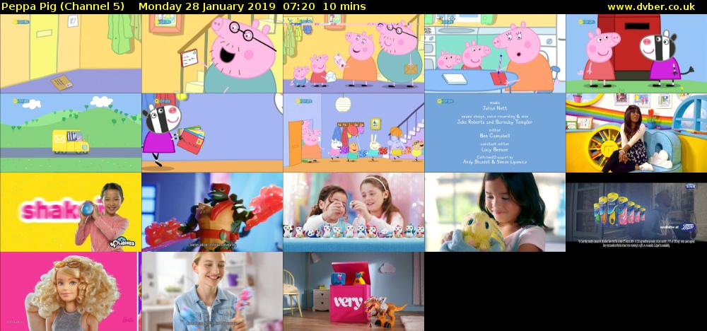 Peppa Pig (Channel 5) Monday 28 January 2019 07:20 - 07:30