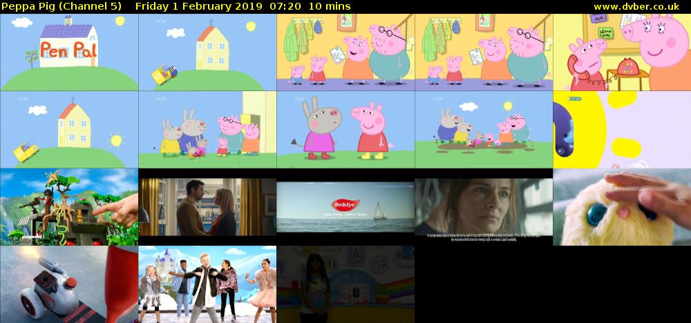 Peppa Pig (Channel 5) Friday 1 February 2019 07:20 - 07:30