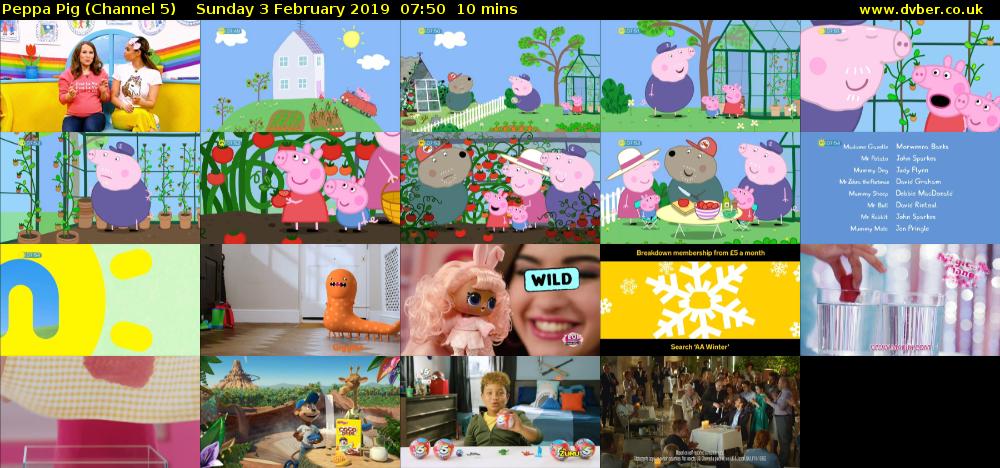 Peppa Pig (Channel 5) Sunday 3 February 2019 07:50 - 08:00