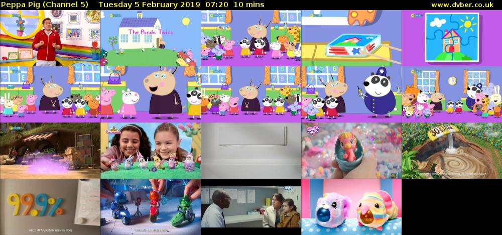 Peppa Pig (Channel 5) Tuesday 5 February 2019 07:20 - 07:30