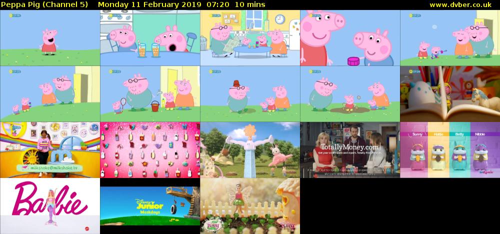 Peppa Pig (Channel 5) Monday 11 February 2019 07:20 - 07:30