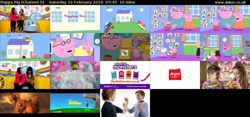 Peppa Pig (Channel 5) Saturday 16 February 2019 07:45 - 07:55