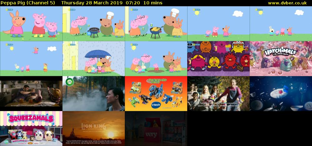 Peppa Pig (Channel 5) Thursday 28 March 2019 07:20 - 07:30