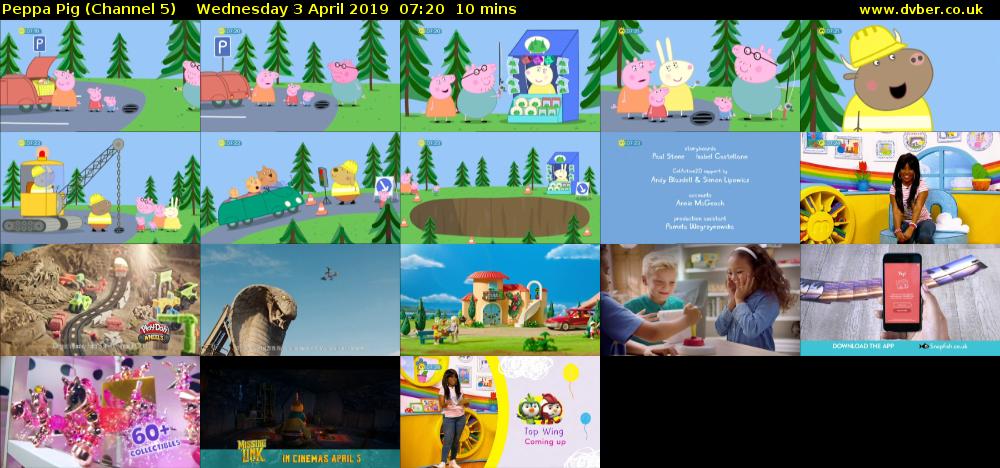 Peppa Pig (Channel 5) Wednesday 3 April 2019 07:20 - 07:30