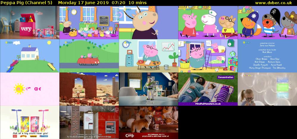 Peppa Pig (Channel 5) Monday 17 June 2019 07:20 - 07:30