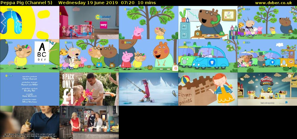Peppa Pig (Channel 5) Wednesday 19 June 2019 07:20 - 07:30