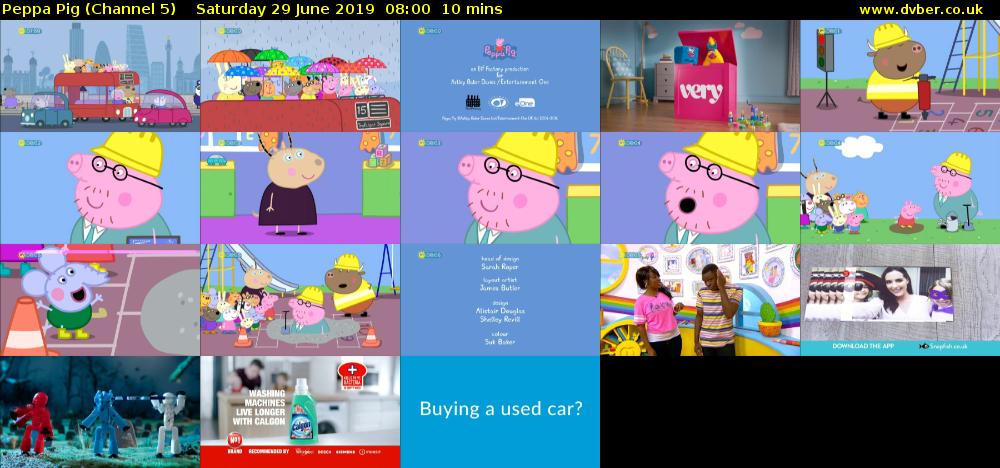 Peppa Pig (Channel 5) Saturday 29 June 2019 08:00 - 08:10