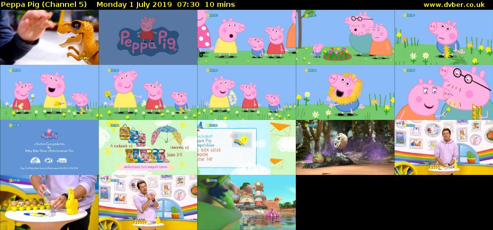 Peppa Pig (Channel 5) Monday 1 July 2019 07:30 - 07:40