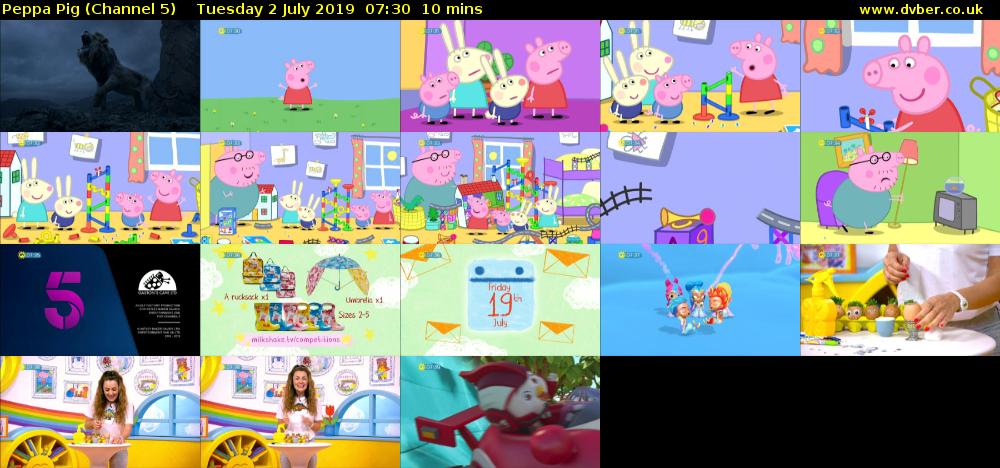 Peppa Pig (Channel 5) Tuesday 2 July 2019 07:30 - 07:40