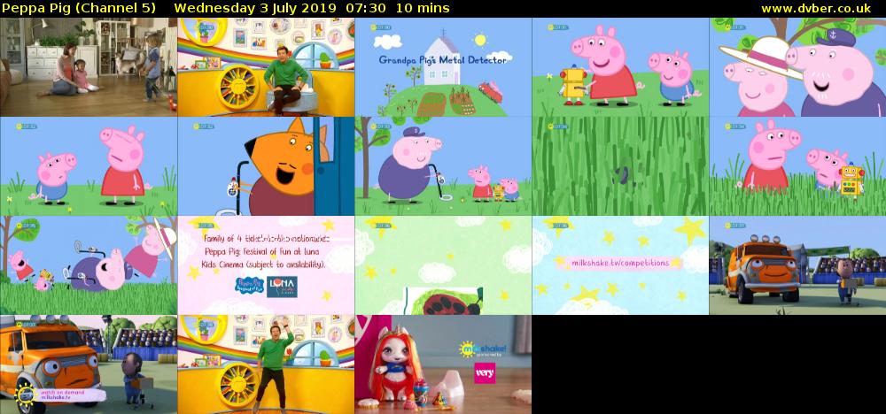 Peppa Pig (Channel 5) Wednesday 3 July 2019 07:30 - 07:40
