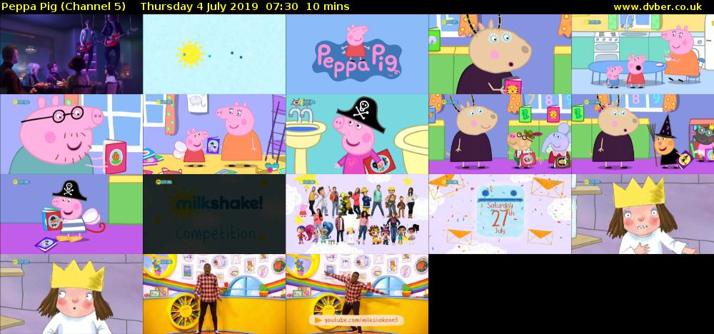 Peppa Pig (Channel 5) Thursday 4 July 2019 07:30 - 07:40