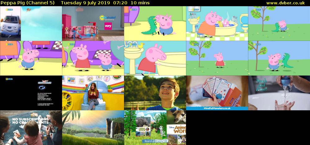 Peppa Pig (Channel 5) Tuesday 9 July 2019 07:20 - 07:30