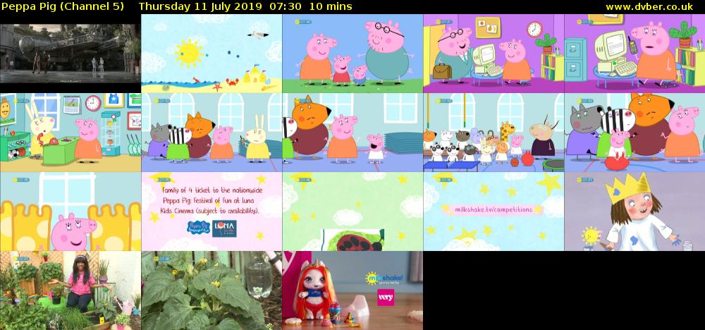Peppa Pig (Channel 5) Thursday 11 July 2019 07:30 - 07:40